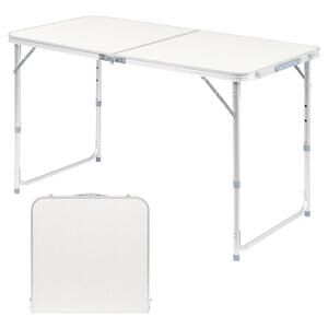 4FT Folding Table with Carry Handle, Waterproof Top (White)